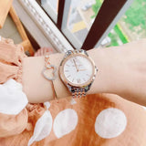 Michael Kors Mindy Three Hand White Dial Two Tone Steel Strap Watch For Women - MK7077 Authentic Buy Shop Now