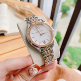 Michael Kors Mindy Three Hand White Dial Two Tone Steel Strap Watch For Women - MK7077 Authentic Buy Shop Now