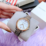 Michael Kors Mindy Three Hand White Dial Two Tone Steel Strap Watch For Women - MK7077 Authentic Buy Shop Now