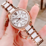 Michael Kors Janelle Multifunction Silver Dial Two Tone Steel Strap Watch For Women - MK7131 Authentic Buy Shop Now