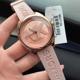 Michael Kors Janelle Three Hand Rose Gold Dial Pink Rubber Strap Watch For Women - MK7139 Authentic Buy Shop Now