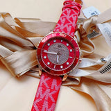Michael Kors Runway Three-Hand Quartz Red Dial Red Leather Strap Watch For Women - MK7179 Authentic Buy Shop Now