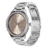 Michael Kors Layton Three Hand Pink Dial Silver Steel Strap Watch For Women - MK7298 Authentic Buy Shop Now