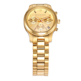 Michael Kors Runway Chronograph Gold Dial Gold Steel Strap Watch For Women - MK7326 Authentic Buy Shop Now