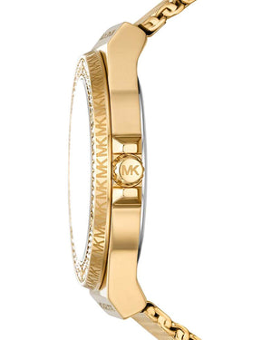 Michael Kors Corey Three Hand Black Dial Gold Steel Strap Watch for Women - MK7345 Authentic Buy Shop Now