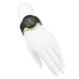 Michael Kors Runway Chronograph Black Dial Black Silicone Strap Watch For Women - MK7385 Authentic Buy Shop Now