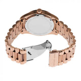 Michael Kors Lexington Three Hand Mother of Pearl Pink Dial Rose Gold Steel Strap Watch For Women - MK7444 Authentic Buy Shop Now