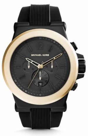 Michael Kors Dylan Chronograph Quartz Black Dial Black Rubber Strap Watch For Men - MK8383 Authentic Buy Shop Now