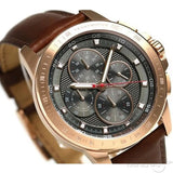 Michael Kors Ryker Analog Gray Dial Brown Leather Strap Watch For Men - MK8519 Authentic Buy Shop Now