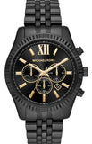 Michael Kors Lexington Chronograph Black Dial Black Steel Strap Watch for Men - MK8603 Authentic Buy Shop Now