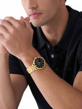 Michael Kors Blake Quartz Black Dial Gold Steel Strap Watch for Men - MK9136 Authentic Buy Shop Now