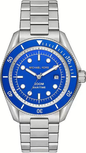 Michael Kors Maritime Three-Hand Blue Dial Silver Steel Strap Watch for Men - MK9160 Authentic Buy Shop Now