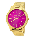 Michael Kors Slim Runway Pink Dial Rose Gold Steel Strap Watch for Women - MK3264 Authentic Buy Shop Now