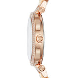 Michael Kors Parker Mother of Pearl Pink Dial Two Tone Steel Strap Watch for Women - MK6492 Authentic Buy Shop Now