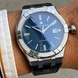 Maurice Lacroix Aikon Automatic Blue Dial Blue Leather Strap Watch For Men - AI6008-ss001-430-1 Authentic Buy Shop Now