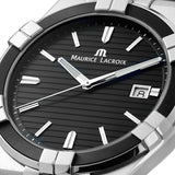 Maurice Lacroix Aikon Quartz Black Dial Green Crocodile Leather Strap Watch for Men - AI1008-PVB21-330-1 Authentic Buy Shop Now