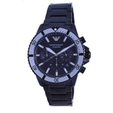 Emporio Armani Diver Chronograph Black Dial Black Steel Strap Watch For Men - AR80050 Authentic Buy Shop Now