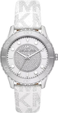 Michael Kors Runway Three Hand White Dial White Leather Strap Watch For Women - MK6998 Authentic Buy Shop Now