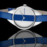 Calvin Klein Rebel Blue Silver Dial Blue Leather Strap Watch for Women - K8P231V6 Authentic Buy Shop Now