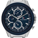 Tommy Hilfiger Clark Chronograph Blue Dial Silver Steel Strap Watch For Men - 1792080 Authentic Buy Shop Now