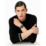 Emporio Armani Claudio Chronograph Black Dial Black Leather Strap Watch For Men - AR11542 Authentic Buy Shop Now