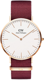 Daniel Wellington Classic Roselyn White Dial Maroon Nylon Strap Watch For Women - DW00100267 Authentic Buy Shop Now