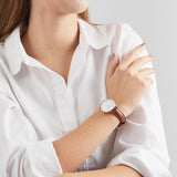 Daniel Wellington Petite St Mawes White Dial Brown Leather Strap Watch For Women - DW00100175 Authentic Buy Shop Now