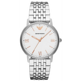 Emporio Armani Kappa Quartz White Dial Silver Steel Strap Watch For Men - AR80014 Authentic Buy Shop Now