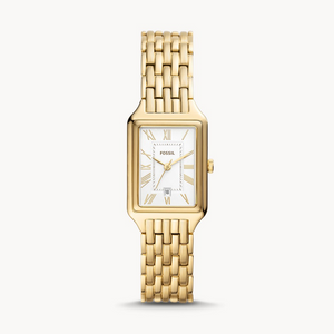 Fossil Raquel Three Hand Date White Dial Gold Steel Strap Watch For Women - ES5220 Authentic Buy Shop Now