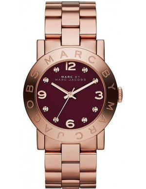 Marc Jacobs Amy Purple Dial Rose Gold Steel Strap Watch for Women - MBM8618 Authentic Buy Shop Now