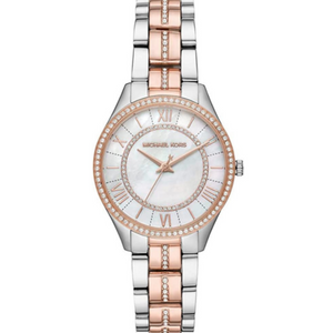 Michael Kors Lauryn Mother of Pearl Dial Two Tone Steel Strap Watch For Women - MK3979 Authentic Buy Shop Now