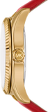 Michael Kors Lexington Three Hand Red Dial Red Leather Strap Watch For Women - MK4747 Authentic Buy Shop Now