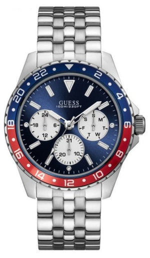 Guess Odyssey Multifunction Blue Dial Silver Steel Strap Watch For Men - W1107G2 Authentic Buy Shop Now