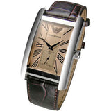 Emporio Armani Classic Beige Dial Brown Leather Strap Watch For Men - AR0154 Authentic Buy Shop Now