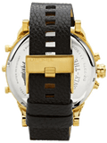Diesel Mr Daddy Chronograph Black Dial Black Leather Strap Watch For Men - DZ7371 Authentic Buy Shop Now