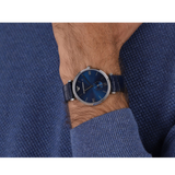 Emporio Armani Gianni T Bar Quartz Blue Dial Blue Leather Strap Watch For Men - AR11300 Authentic Buy Shop Now