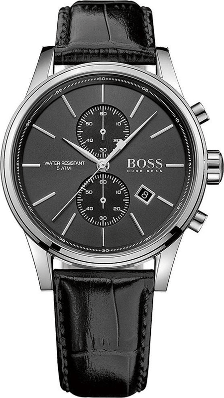 Hugo Boss Jet Black Dial Black Leather Strap Watch for Men - 1513279 Authentic Buy Shop Now