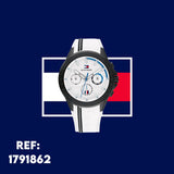 Tommy Hilfiger Aiden Chronograph White Dial White Rubber Strap Watch For Men - 1791862 Authentic Buy Shop Now