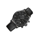 Hugo Boss Blackout Chronograph Black Dial Black Leather Strap Watch For Men - HB1512567 Authentic Buy Shop Now