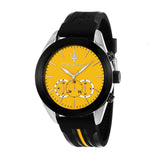 Maserati Traguardo Chronograph Yellow Dial Black Silicone Strap Watch For Men - R8871612045 Authentic Buy Shop Now