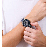 Armani Exchange Cayde Chronograph Blue Dial Blue Leather Strap Watch for Men - AX2746 Authentic Buy Shop Now