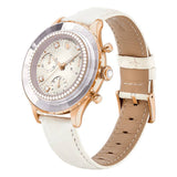 Swarovski Octea Chrono Crystals White Dial White Leather Strap Watch for Women - 5671150 Authentic Buy Shop Now