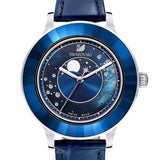 Swarovski Octea Lux Moon Crystal Blue Dial Blue Leather Strap Watch for Women - 5516305 Authentic Buy Shop Now