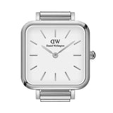 Daniel Wellington Quadro Studio White Dial Silver Mesh Bracelet Watch For Women - DW00100521 Authentic Buy Shop Now