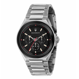 Maserati Triconic Chronograph Black Dial Silver Steel Strap Watch For Men - R8873639002 Authentic Buy Shop Now