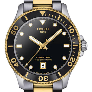 Tissot Seastar 1000 Black Dial Two Tone Steel Strap Watch For Men - T120.410.22.051.00 Authentic Buy Shop Now