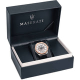 Maserati Stile Automatic Limited Edition White Dial Blue Leather Strap Watch For Men - R8821142001 Authentic Buy Shop Now