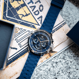 Tommy Hilfiger Luca Chronograph Blue Dial Blue Silicone Strap Watch For Men - 1710489 Authentic Buy Shop Now