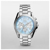 Michael Kors Bradshaw Chronograph Blue Dial Silver Steel Strap Watch For Women - MK6099 Authentic Buy Shop Now