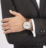 Hugo Boss Navigator White Dial Brown Leather Strap Watch for Men - 1513495 Authentic Buy Shop Now